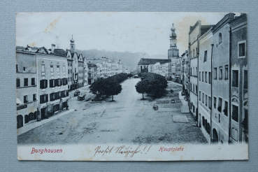 AK Burghausen / 1906 / Hauptplatz / Strassenansicht